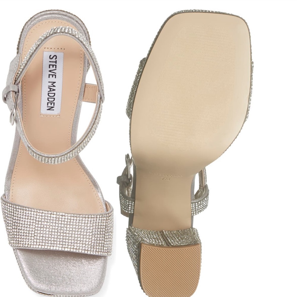 Steve Madden Rhinestone Square Toe Heel - Picture 2 of 6
